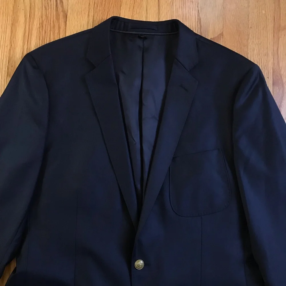 J. Crew Ludlow X Ing Loro Piana Navy Two-Button Sport Coat 42L
